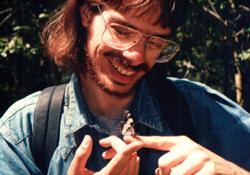 The author in butterfly form communes with Saint Francis